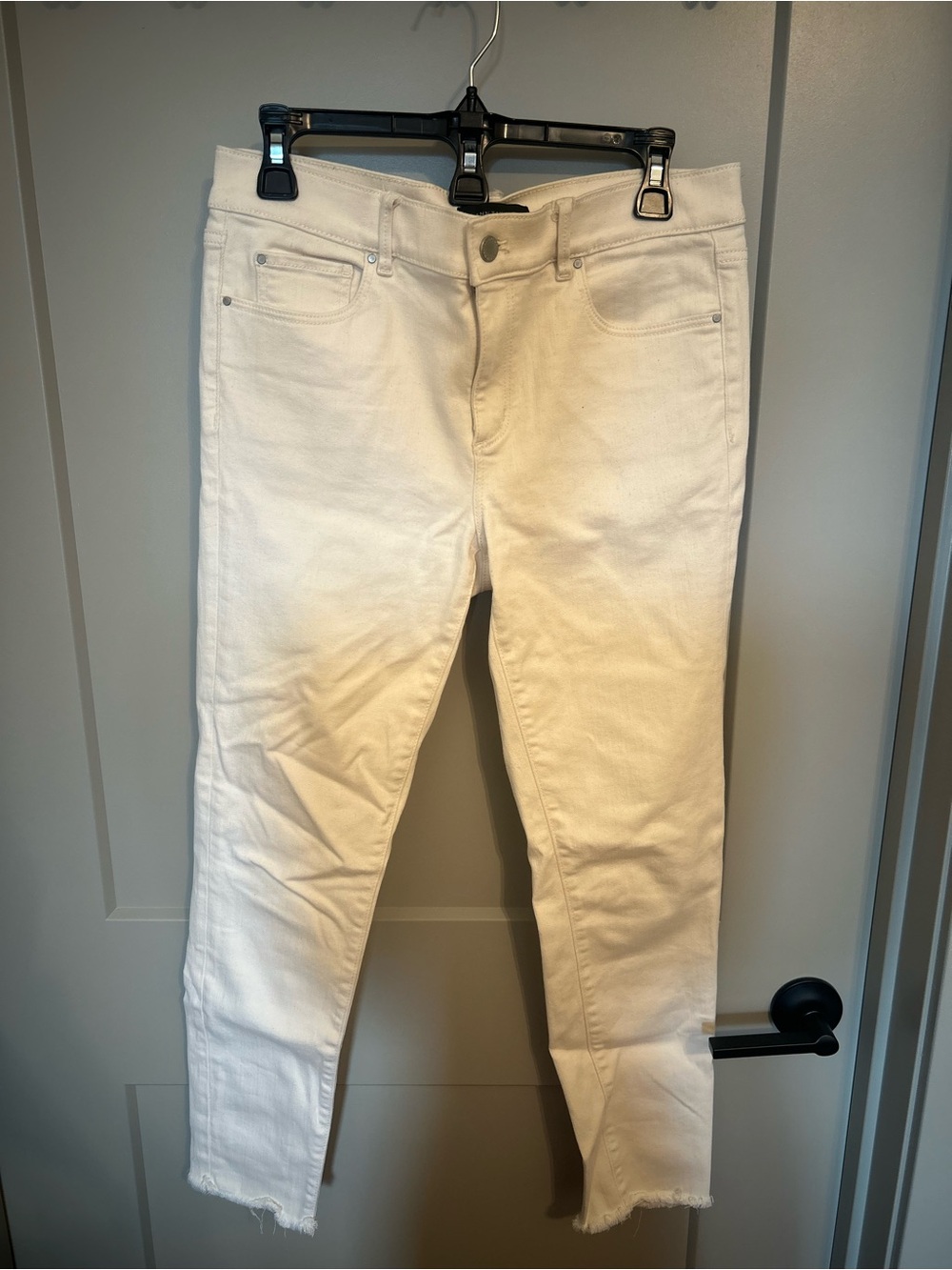 Ann Taylor Cream High-Rise Jeans